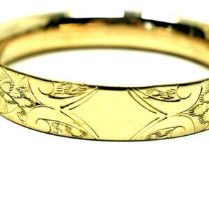 14K Gold Engraved Bangle Bracelet Ornate Florentine - Can be Monogrammed 24g